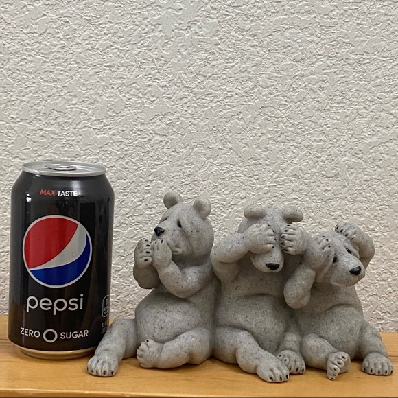 Quarry Critters UH OH Second Nature Design Bears See Hear Speak No Evil Figurine - Picture 3 of 13